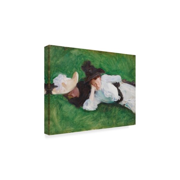 John Singer Sargent 'Two Girls On A Lawn' Canvas Art,14x19